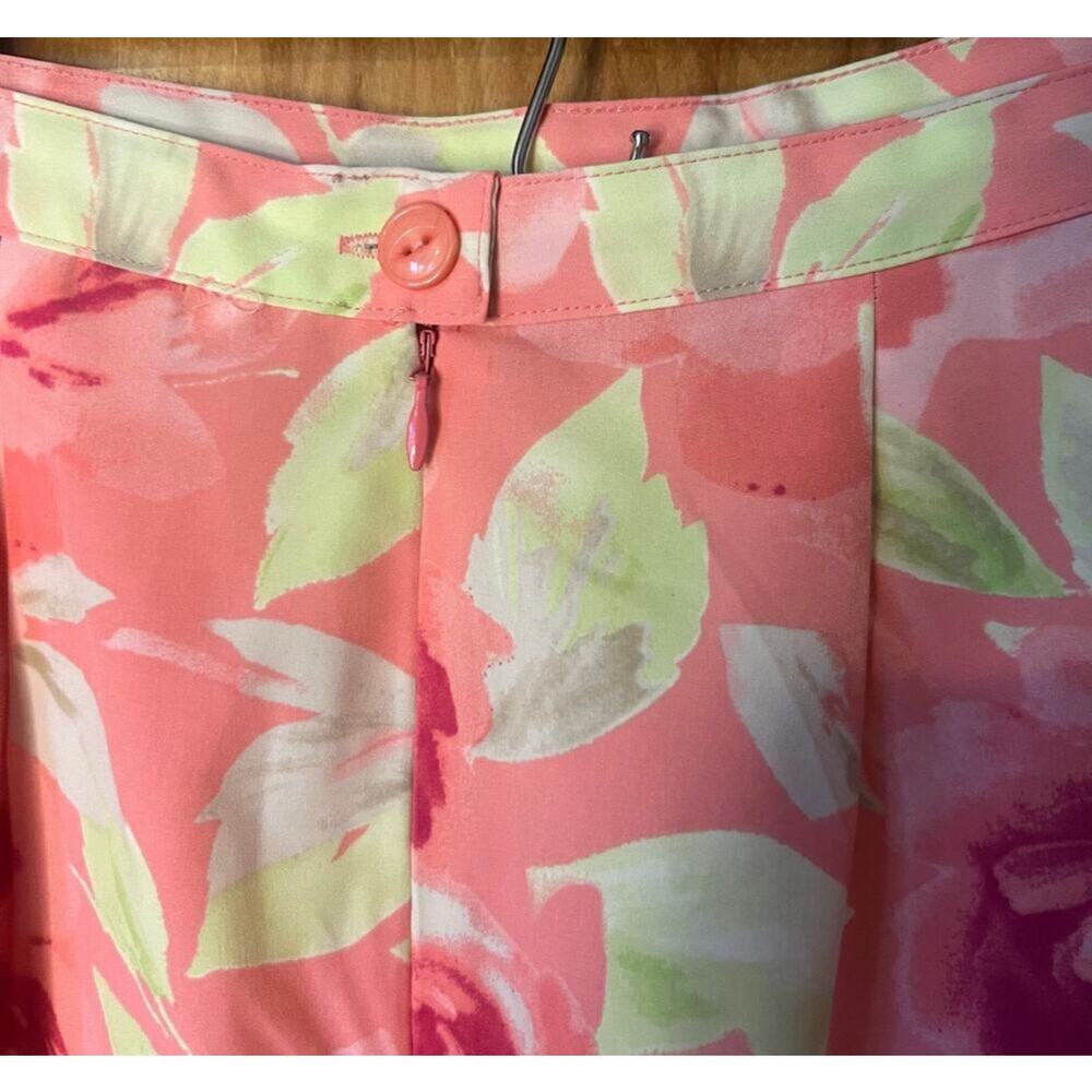 Beautiful Pink Christopher and Banks Floral Print Long Zip Maxi Skirt Size 4 - Picture 4 of 8